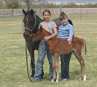 Farm visitors Samantha and Ashley